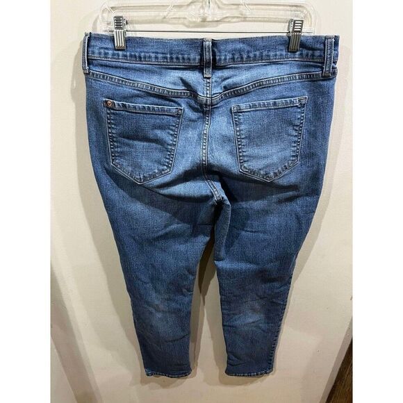Old Navy Jeans Women's Size 10 R Blue Boyfriend Skinny Mid Rise Denim - Picture 2 of 8